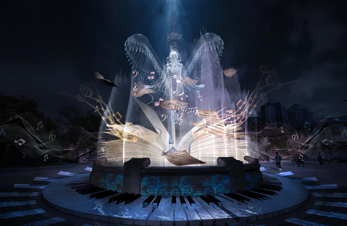 天津马可波罗广场大型灯光秀